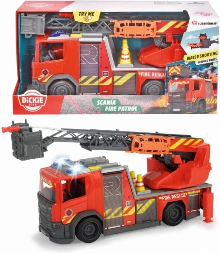 SCANIA Rosenbauer Fire Truck 35 cm with lights, sounds and water cannon