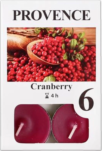 Duftende Teelichter Provence, Cranberry, 6 Stück