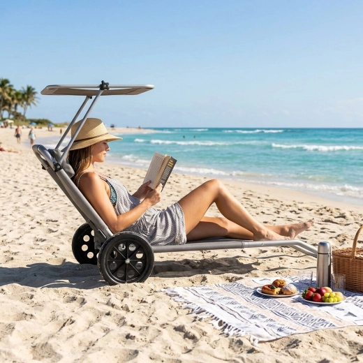 Adjustable backrest and shade canopy