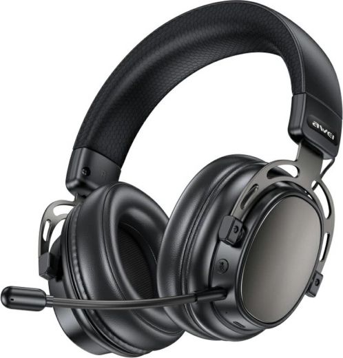 Draadloze over-ear hoofdtelefoon AWEI AT36 Bluetooth 5.4 met microfoon, zwart