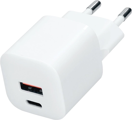 Solight GaN Schnellladegerät USB-C + USB-A 20 W PD