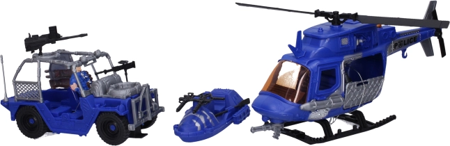 Politiespeelset met figuren en helikopter