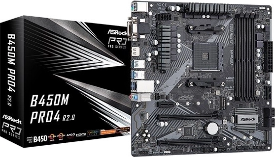 ASRock B450M Pro4 R2.0 AM4 uATX-Mainboard