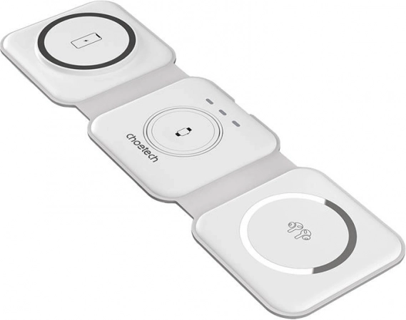 Chargeur sans fil magnétique 3-en-1 15 W blanc