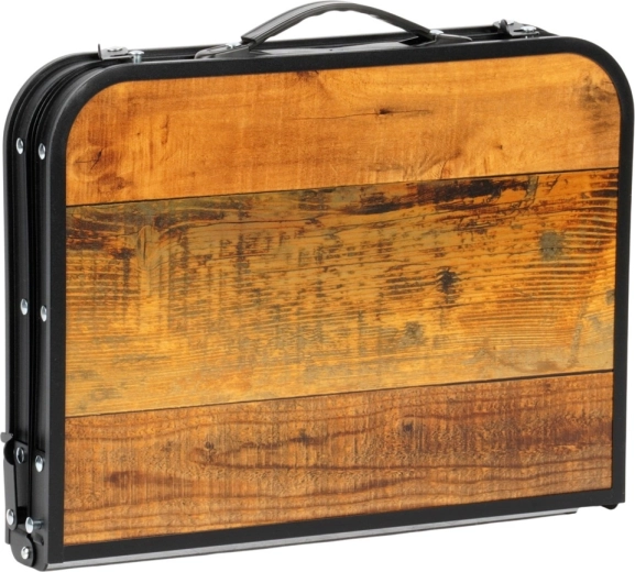 Lässt sich zu einem Koffer mit Griff zusammenklappen