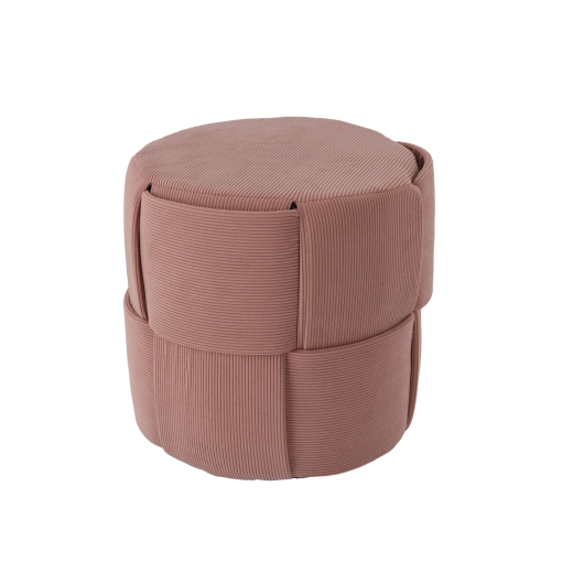 Runder Strick-Pouf Rosa 38 × 38 × 38 cm