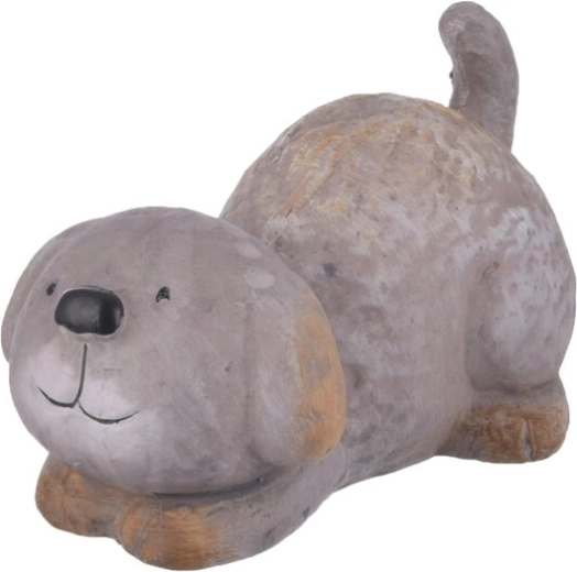 Keramikdekoration Hund grau
