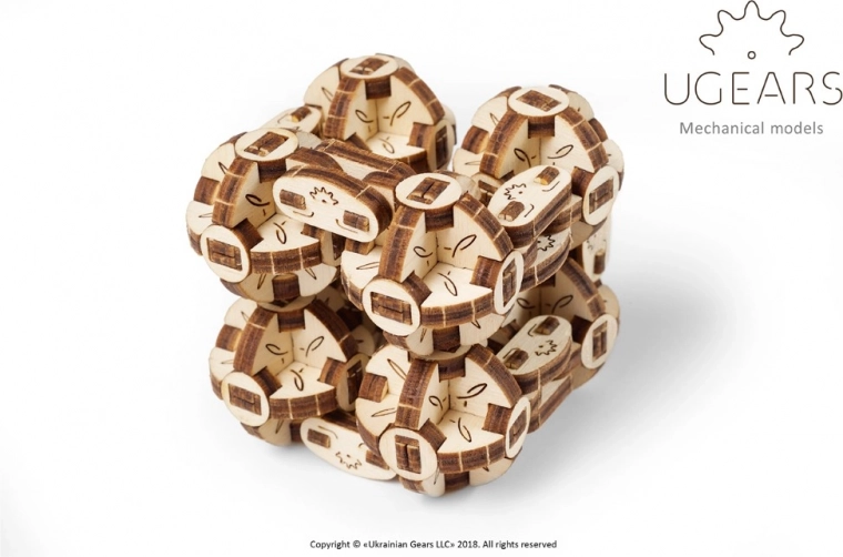 Ugears 3D wooden mechanical puzzle Flexi Cube