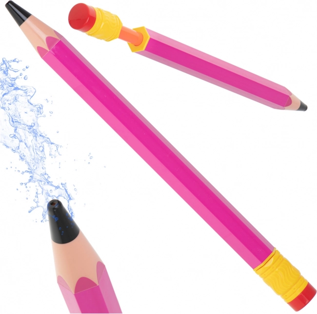 Waterpistool in de vorm van een potlood 54-86 cm roze