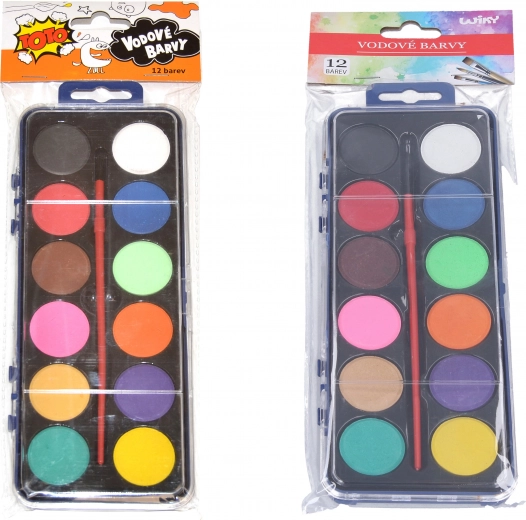Waterverf 12 kleuren met penseel