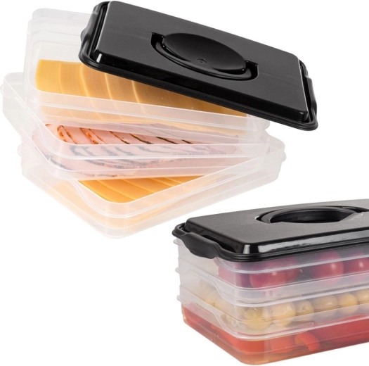 Three-tier box for cold cuts and cheeses 3×600 ml