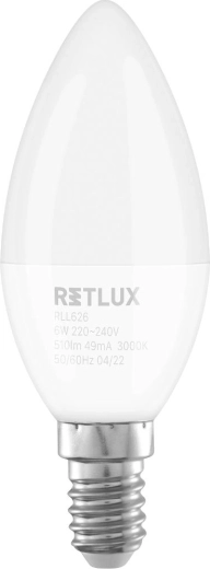 Ampoule LED Retlux flamme E14 6 W blanc chaud