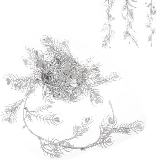 Silver plastic Christmas garland 170 cm