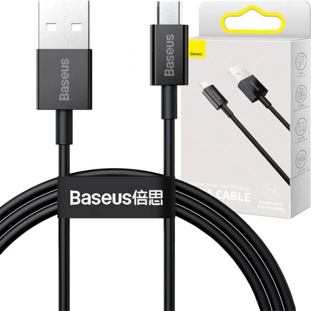 Baseus Superior USB-zu-Micro-USB-Kabel 1 m, 2 A, schwarz