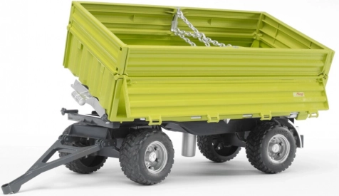 Kantelbare FLIEGL-aanhangwagen groen driezijdig voor BRUDER-tractoren