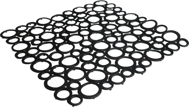 Schwarze Schutzmatte für das Spülbecken 29 × 29 cm