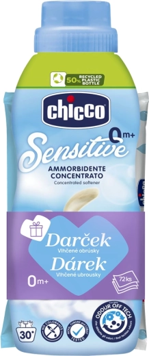 Chicco wasverzachter Baby Sensitive Zoete poeder 750 ml + vochtige doekjes 72 st gratis
