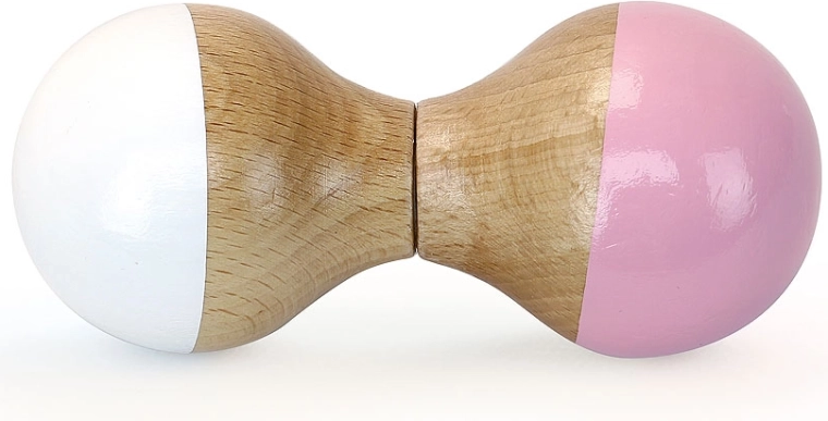 VILAC wooden rattle for babies, white-pink