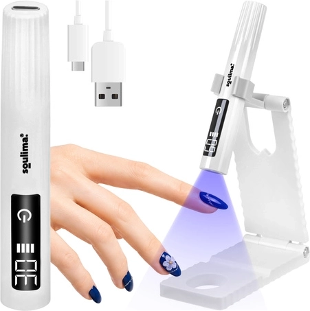 Lampe à ongles UV/LED portable Soulima mini 3 W avec écran LCD et support, USB-C