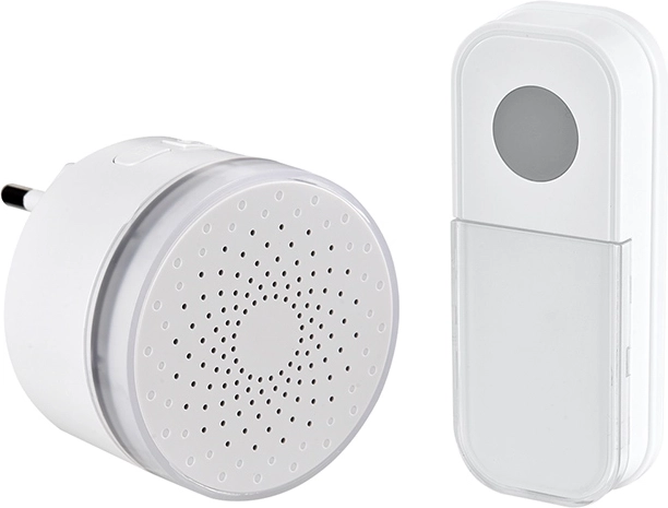 Solight mini sonnette sans fil à brancher sur prise 180 m blanche avec learning code