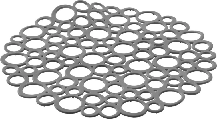 Ronde afdruipmat voor de spoelbak 29 cm grijs