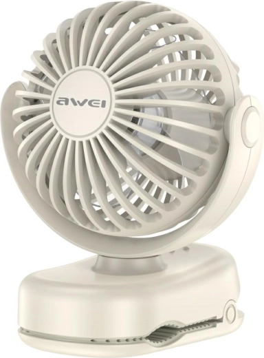 Awei F45 mini-tafelventilator met klem, wit