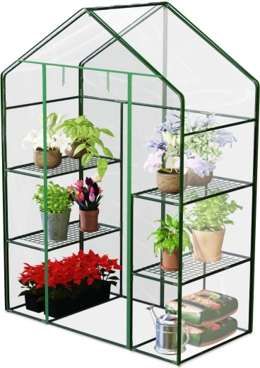 Two rows of shelves and convenient access