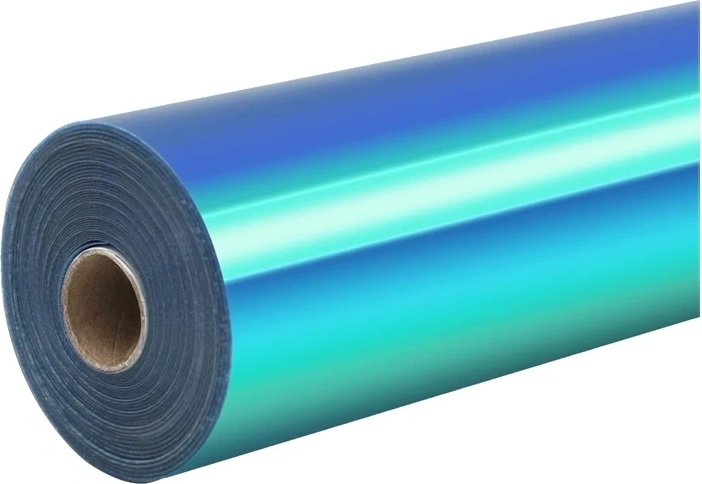 Film autocollant holographique HTVRONT 30,5 × 90 cm, turquoise - 1 pièce