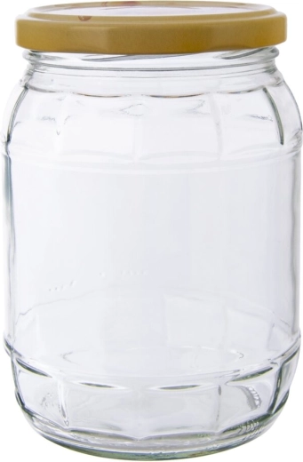 Clear glass and barrel shape for easy-to-see storage