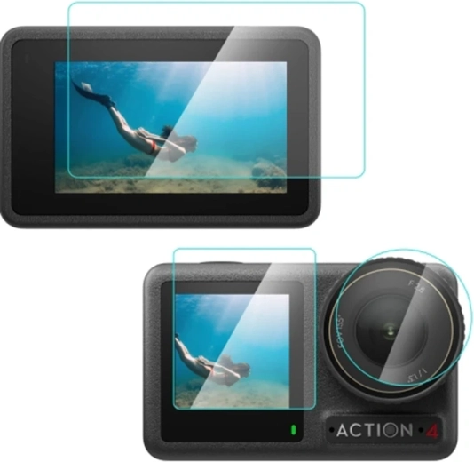 Puluz 3-in-1 tempered protective glass for DJI Osmo Action 4