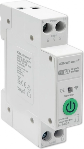 Wi‑Fi-relais 63A voor DIN‑rail met verbruikmeting | TUYA | SMART LIFE