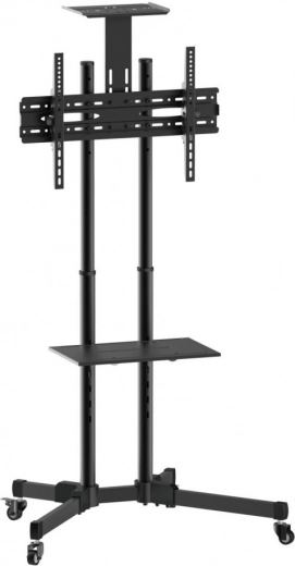 Mobiler TV-Ständer für 37–70 Zoll, 50 kg, zwei Ablagen