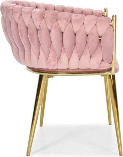 Braided velvet upholstery with 3D effect