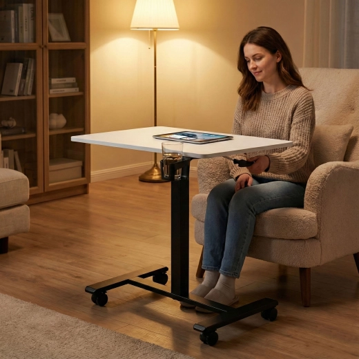 Réglage pneumatique de la hauteur pour travailler assis ou debout