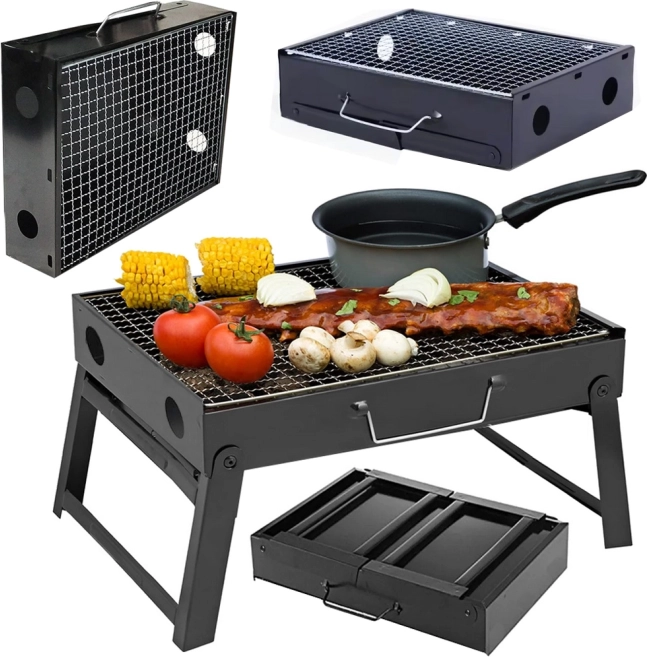 Portable Folding Charcoal Grill for Camping and BBQ