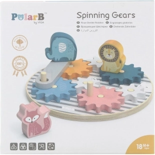 Wooden Gear Blocks for Children with Animals