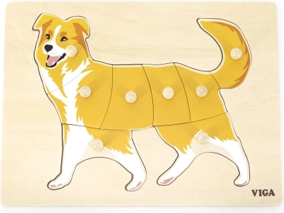 Puzzle d’insertion Montessori en bois chien VIGA