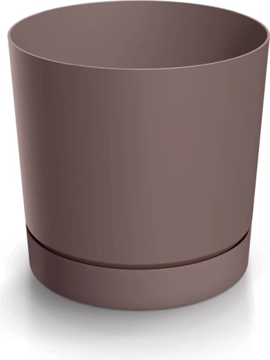 Cache-pot avec soucoupe TUBO P marsala 20 cm