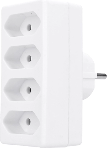 Solight stekkerdoosadapter voor stopcontact 4× type C (Euro), wit - 1 stuk