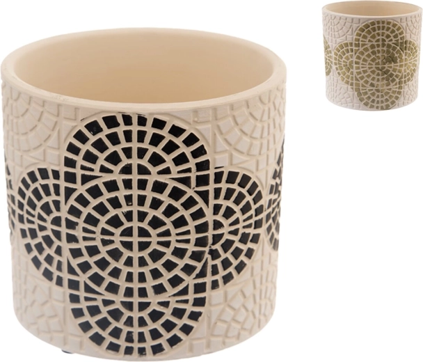 Pot en terre cuite beige 14 × 14 × 13 cm (2 variantes)