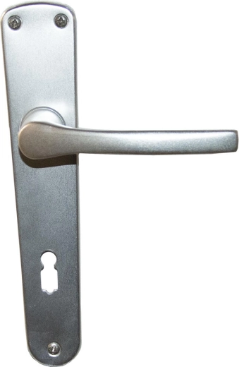 Deurkruk met schild voor sleutel 90 mm zilverkleurig aluminium MONET