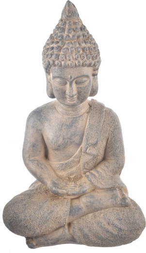 Ceramic Buddha decoration, grey, 41 cm