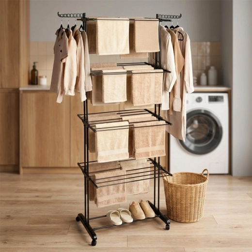 Side arms for hangers and a bottom shoe shelf