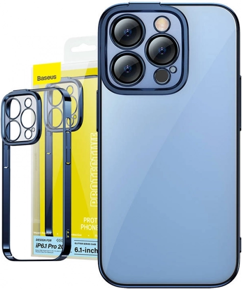 Baseus Glitter Hülle und Gehärtetes Glas für iPhone 14 Pro