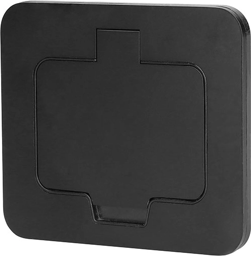 Solight inbouwvloerstekcontact IP55, mat zwart, rechthoekige klep