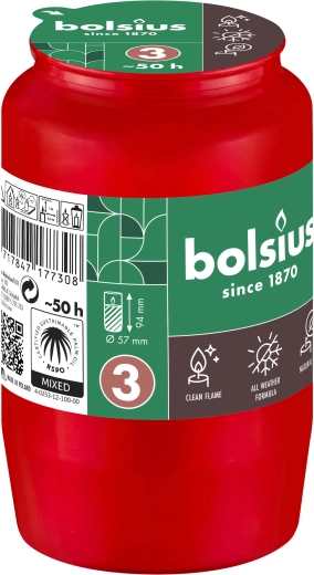 Bolsius grave lantern refill 50 hours red