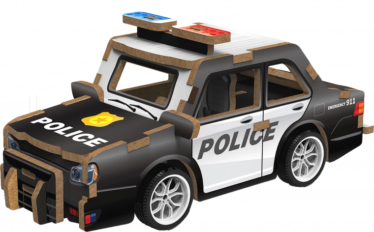 3D houten puzzel van een politieauto