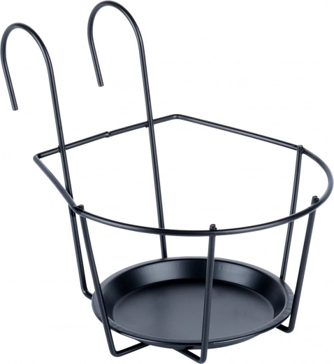 Stable tray and secure support for the flower pot