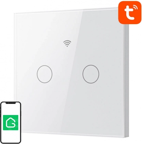 Interrupteur tactile Wi‑Fi intelligent GOSUND SLS2, double, Tuya