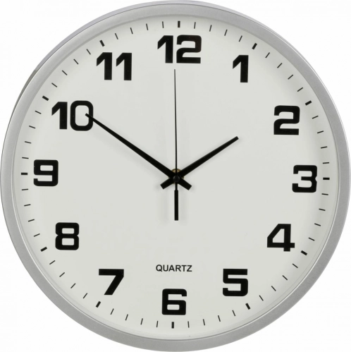 Grote stille wandklok 25 cm rond